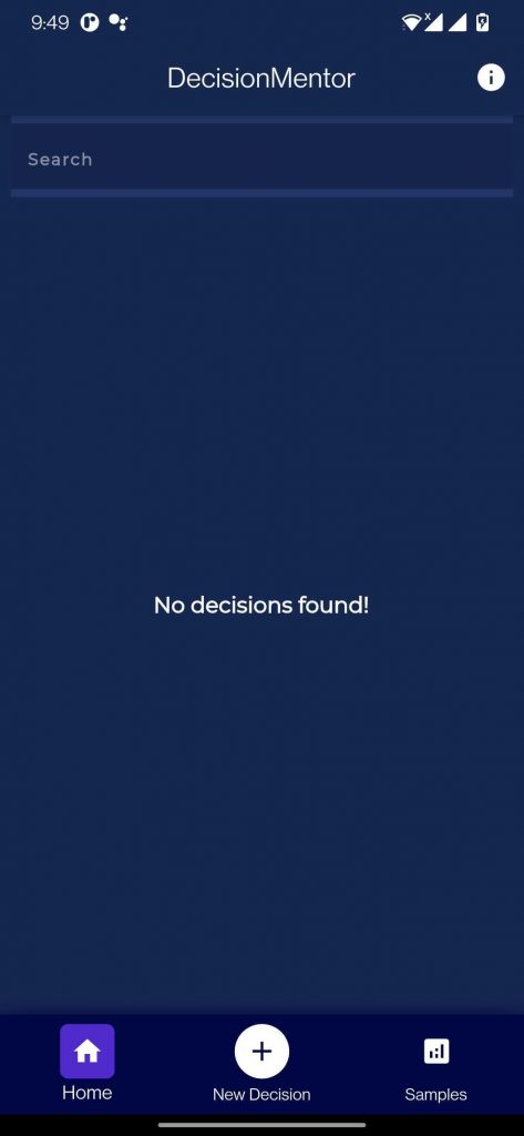 DecisionMentor Mobile App Dashboard